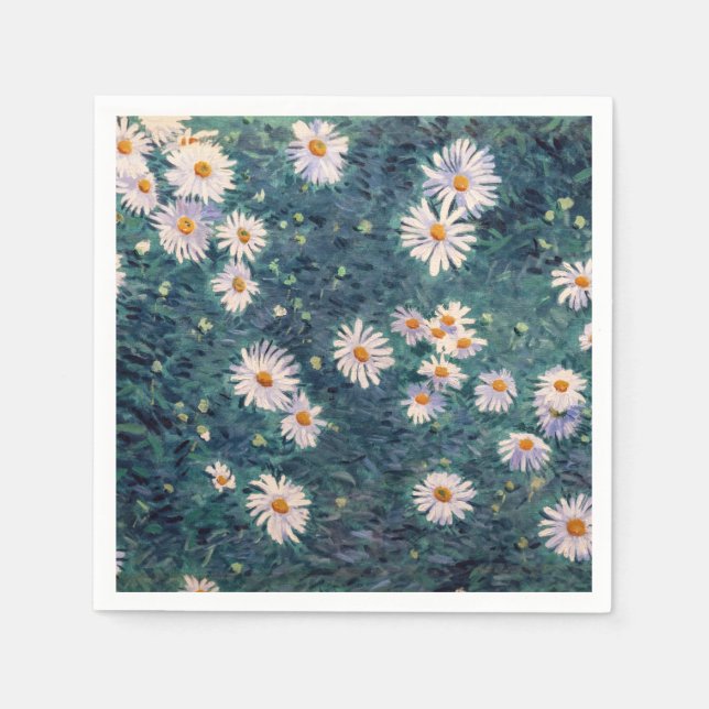 Serviette En Papier Gustave Caillebotte - Lit de marguerites, détails (Devant)