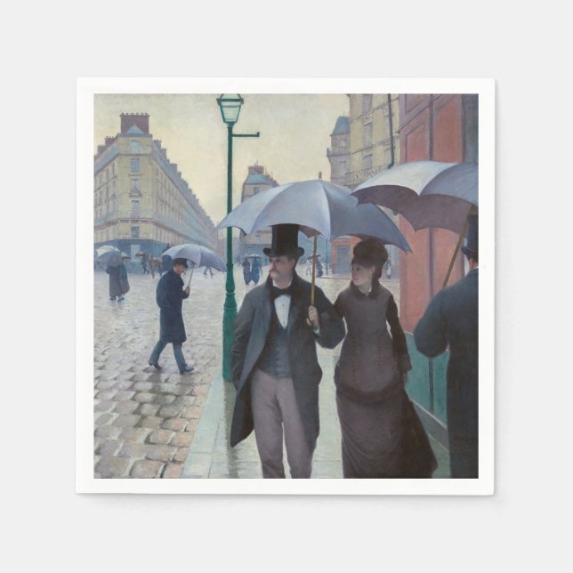 Serviette En Papier Gustave Caillebotte - Paris Street ; Rainy Day (Devant)