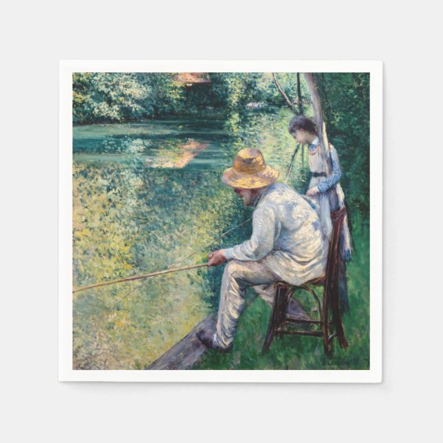 Serviette En Papier Gustave Caillebotte - Pêche à la ligne (Devant)