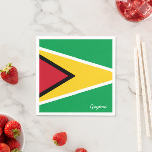 Serviette En Papier Guyana & Guyana Flag party mode / fans sportifs