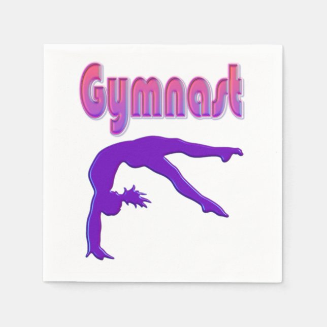 Serviette En Papier Gymnaste Power Tumbling Purple Metallen (Devant)