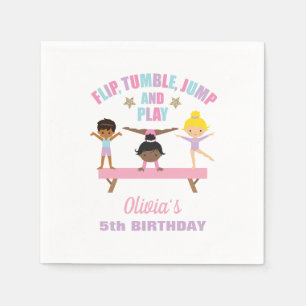 Serviette En Papier Gymnastique pastel anniversaire