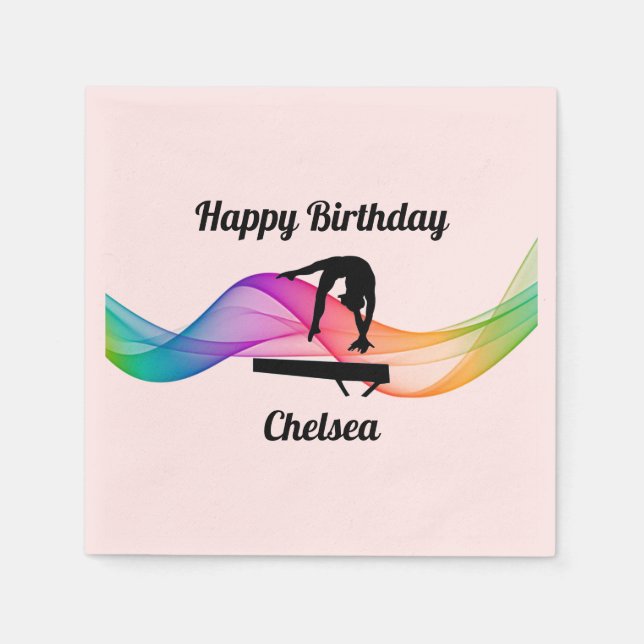 Serviette En Papier Gymnastique Solde poutre tourbillon Anniversaire s (Devant)