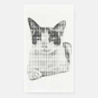 Serviette En Papier Halftone Kitty Portrait