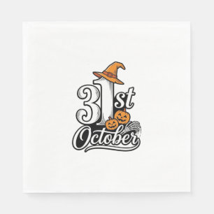 Serviette En Papier Halloween 31 octobre typographie conception de t-s