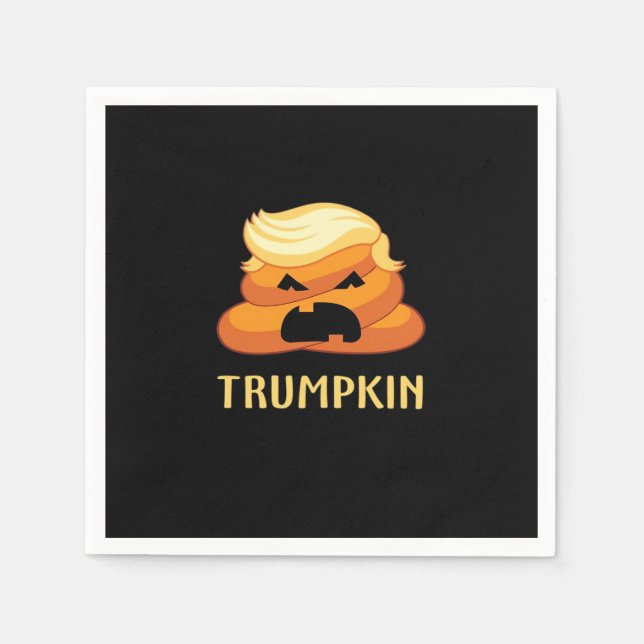 Serviette En Papier Halloween amusant pour Trumpkin Poop (Devant)