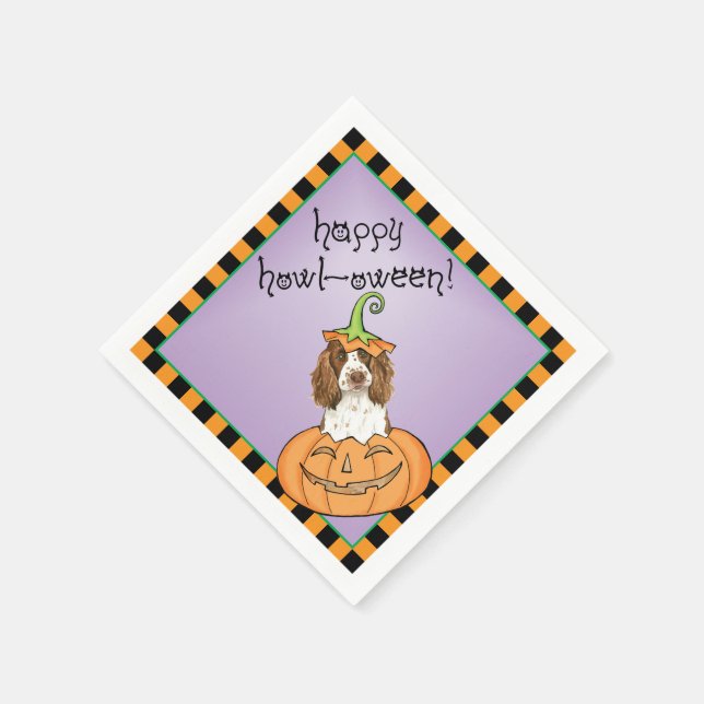 Serviette En Papier Halloween Anglais Springer Spaniel (Coin)