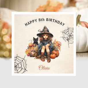 Serviette En Papier Halloween Anniversaire Petite Sorcière Papier de p