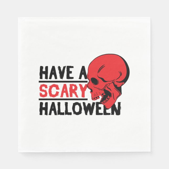 Serviette En Papier Halloween - Avoir un halloween effrayant (Devant)