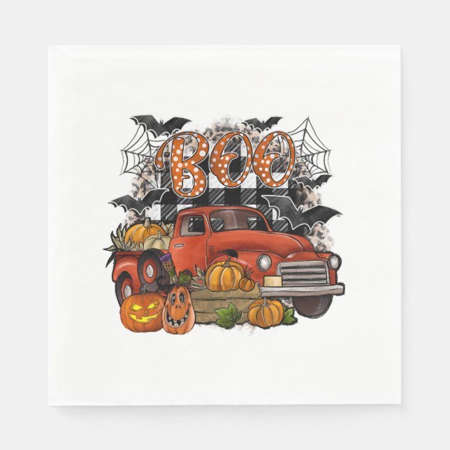Serviette En Papier Halloween Boo (Devant)