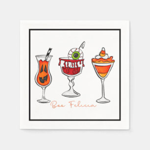 Serviette En Papier Halloween Boo Felicia Funny Boissons Cocktail