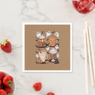 Serviette En Papier Halloween Café Cute Fall Iced Café Lover Cadeau