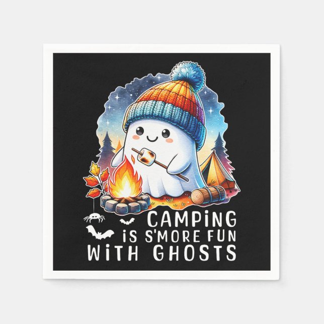 Serviette En Papier Halloween Camping est S'more Amusant avec les Fant (Devant)