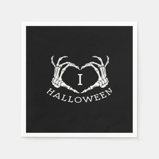 Serviette En Papier Halloween! Classique - Skeleton Hands Heart (Devant)