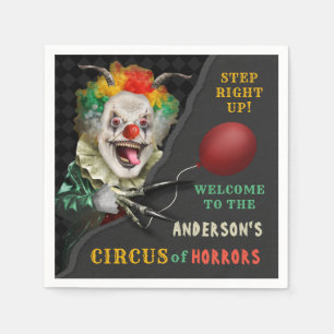 Serviette En Papier Halloween Clown effrayant Adult Déplaisant Circus