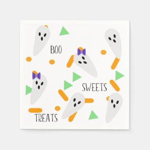 Serviette En Papier Halloween Confetti arroses   Fantôme