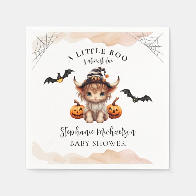 Serviette En Papier Halloween Cow Little Boo Baby shower (Devant)