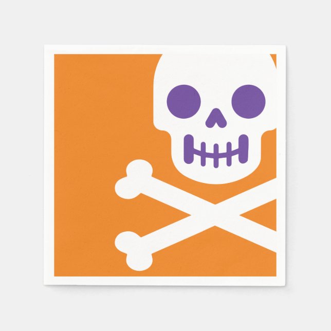 Serviette En Papier Halloween, crâne et os du concepteur (Devant)