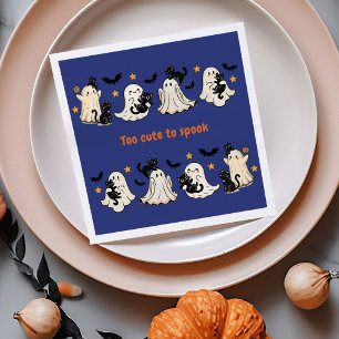 Serviette En Papier Halloween Cute Funny Éffrayant Ghost Chat - Automn