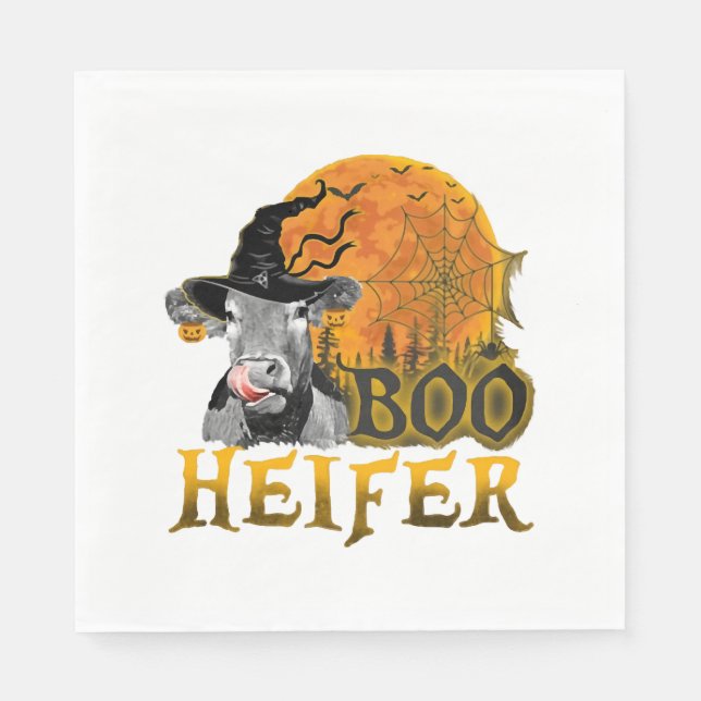 Serviette En Papier Halloween de la vache (Devant)