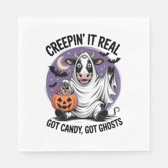 Serviette En Papier Halloween de la vache à Creepin (Devant)