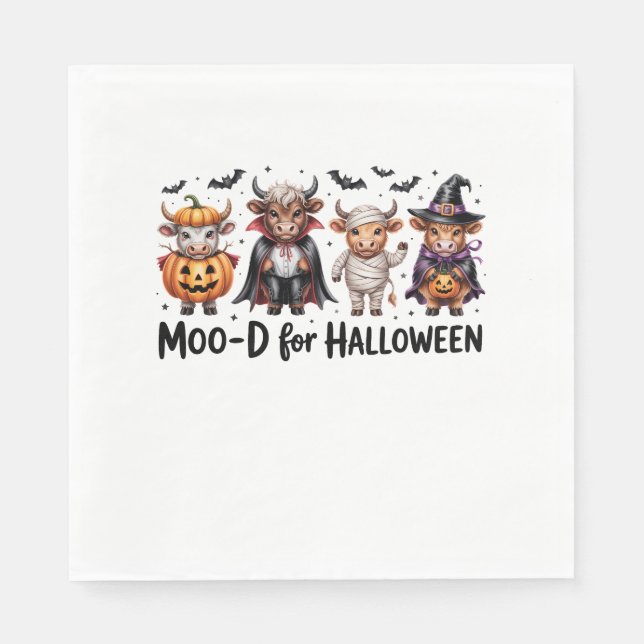 Serviette En Papier Halloween de la vache de Highland saison Éffrayant (Devant)