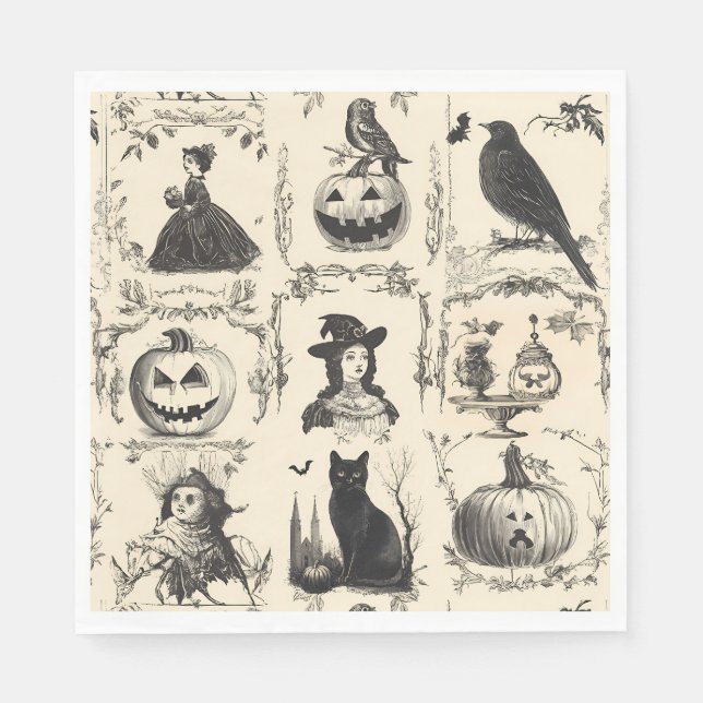 Serviette En Papier Halloween de l'époque victorienne vintage (Devant)