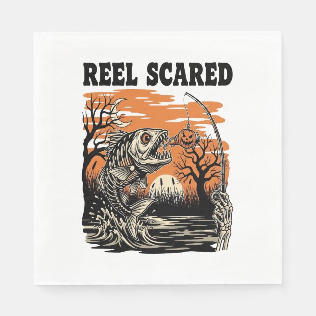 Serviette En Papier Halloween de pêche aux jeunes (Devant)