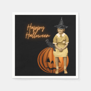 Serviette En Papier Halloween drôle Vintage sorcière fille