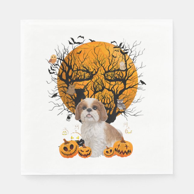Serviette En Papier Halloween du chien (Devant)