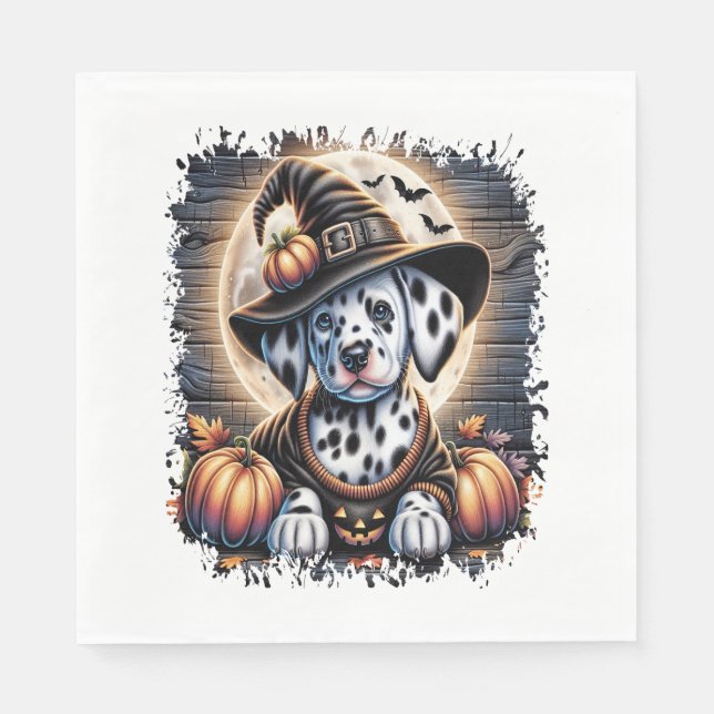 Serviette En Papier Halloween du chien dalmate (Devant)