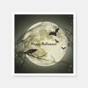 Serviette En Papier Halloween éffrayant chauves-souris