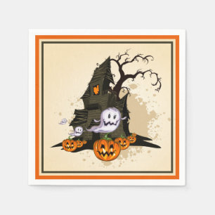 Serviette En Papier Halloween éffrayant Haunted House