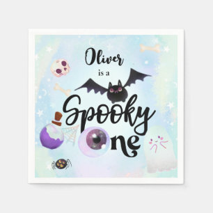 Serviette En Papier Halloween Éffrayant ONE 1ER Anniversaire rose