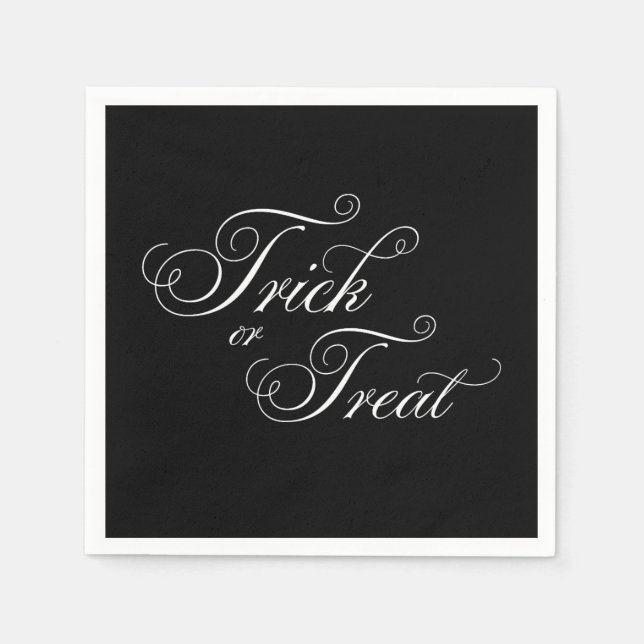 Serviette En Papier Halloween Élégant TRICK OU TREAT Party Napkins (Devant)