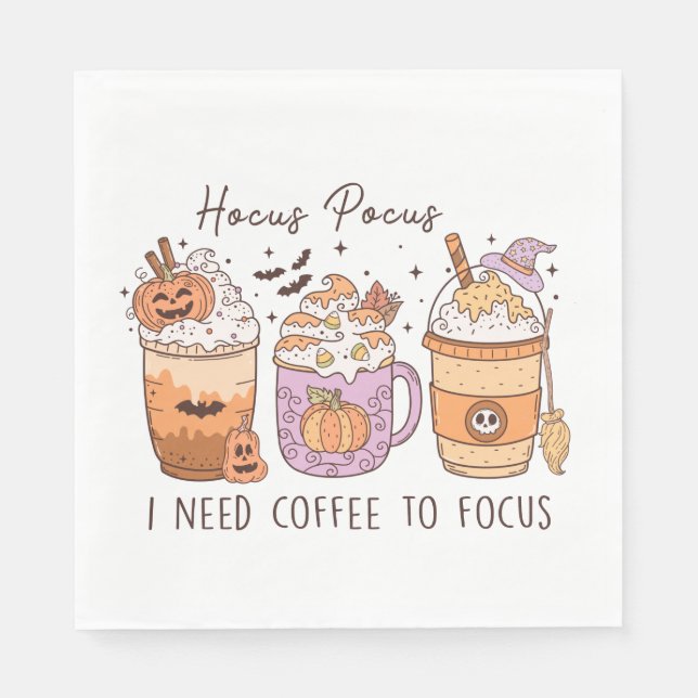 Serviette En Papier Halloween et café (Devant)