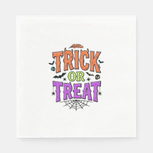 Serviette En Papier Halloween Farce Traitement Drôle Toile D'araignée 