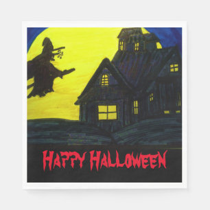 Serviette En Papier HALLOWEEN FLYING WITCH serviettes