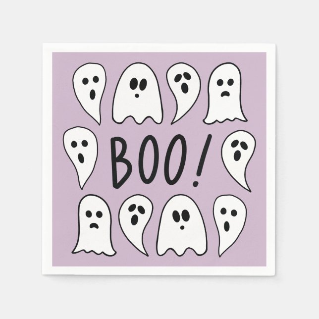 Serviette En Papier Halloween Ghosts Boo (Devant)
