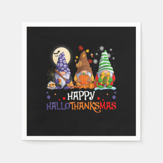 Serviette En Papier Halloween Gnomes Happy BonjourThanksMas Thanksgivi