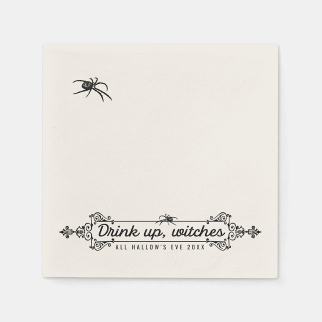 Serviette En Papier Halloween gothique | Boire des sorcières (Devant)