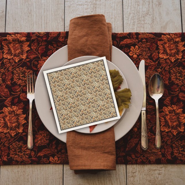 Serviette En Papier Halloween gris élégant (Créateur téléchargé)