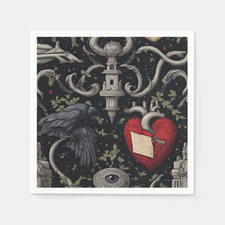 Serviette En Papier Halloween inspiré d'Edgar Allan Poe