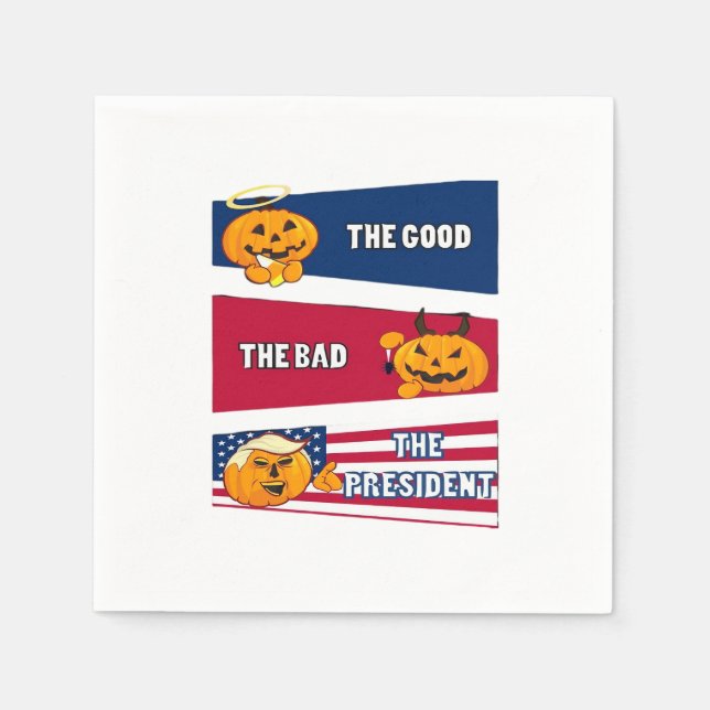 Serviette En Papier Halloween le président Trumpkin (Devant)