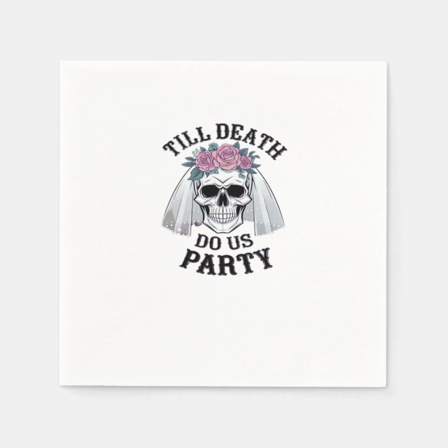 Serviette En Papier Halloween Mariage Éffrayant - Jusqu'à la mort Do U (Devant)