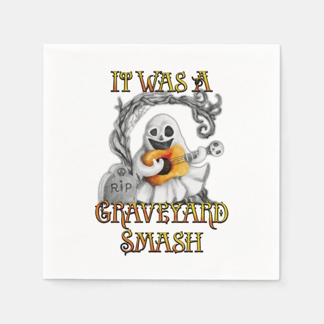 Serviette En Papier Halloween Monster Mash Ghost Graveyard Smash (Devant)