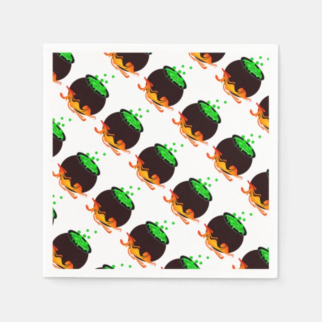 Serviette En Papier Halloween Napkin/La brasse de sorcière (Devant)