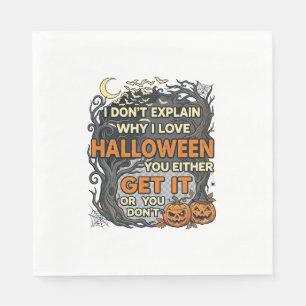 Serviette En Papier Halloween Obtenez-le Arbre Épouvantable Citrouille