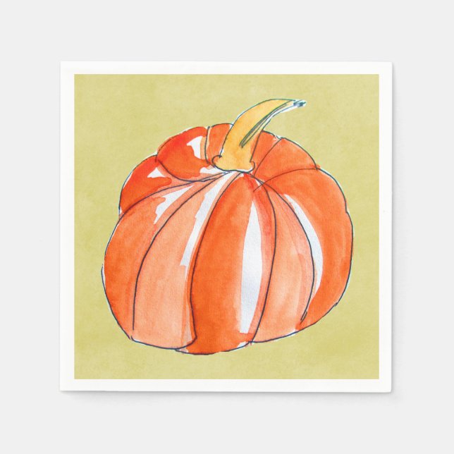 Serviette En Papier Halloween orange mignonne citrouille fête (Devant)
