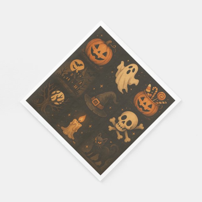 Serviette En Papier Halloween Paper Napkin (Coin)